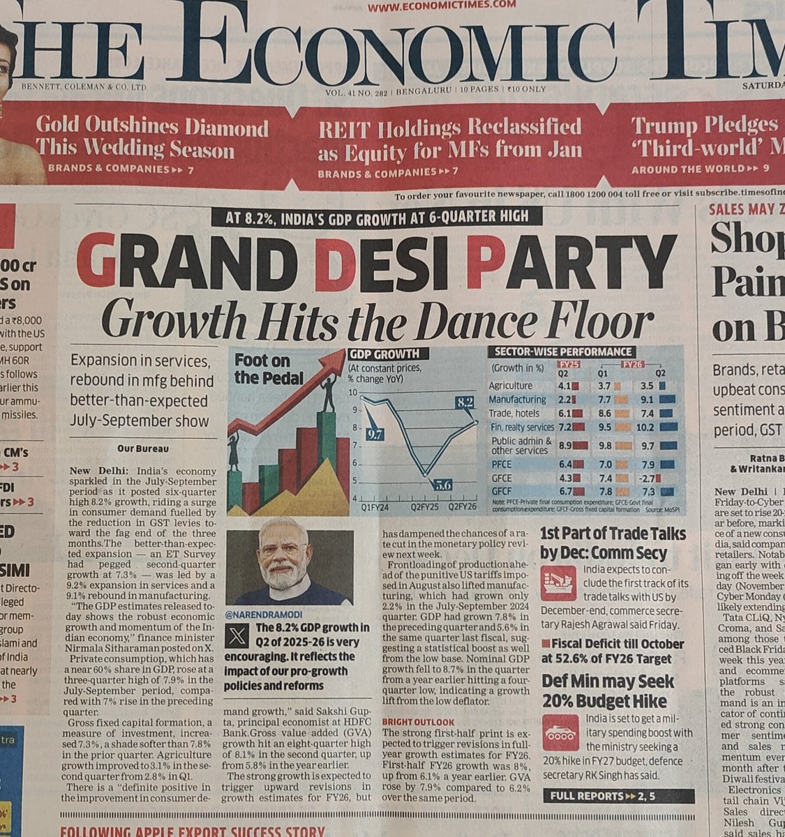 It is so nice to wake up on a weekend morning and read that GDP growth has hit the dance floor, and GDP has become Grand Desi Party 🎉 

Chaiwala Economics 👌