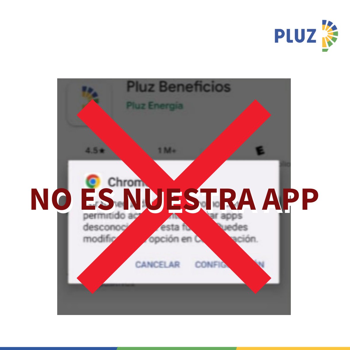 🚨IMPORTANTE🚨
Nos han alertado de la existencia de una aplicación "Pluz Beneficios". Esta no tiene ninguna relación con Pluz Perú ni Pluz Energía. Cualquier duda, confirma nuestros canales oficiales.
➡️Evita caer en phishing y no hagas clic en mensajes sospechosos.