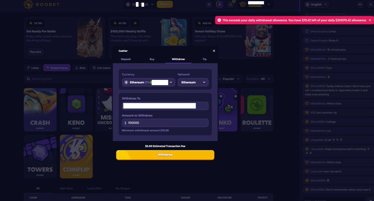 hairlessEV's tweet photo. This Is a post exposing https://t.co/KeKdFtLLwf predatory scamming tactics:

KYC sudden checks & waiting days to withdraw is a MASSIVE factor to Roobet 'profit' scam scheme

[Real Images & can VERIFY this]
> User deposits $300K+ on Roobet & wins $1M+
> User couldn't withdraw his balance as he had already withdrawn $350k for the day [Error message pops up IMG below]
> User then asks livechat for his limits & Is told $250k a year? [LMFAOOOOOOOOOO]

Roobet sets LIMITS on how much you can withdraw daily [It's well known] their MAX limit being $350k a day,

Why? This rattles most high rollers emotions & most of them thinking they wont be paid the next day, end up gambling the rest of the money

Essentially 'legally' scamming high rollers by setting limits but not preventing withdrawal, except "You can wait 5 days to withdraw all $1.5M!"

Please refer to the evidence below,

There are very few casinos [Stake, https://t.co/ENq0nXLYqd, Rainbet] that accept high rollers without scam schemes.

As an EX-MAFIASO [& Made Man] we had a saying,

"Some serpents survive by letting others shed the blood"

Not this time. @trading_axe @imperooterxbt @MidCurveMortal @tier1haterr @Ammarana123 

EV.