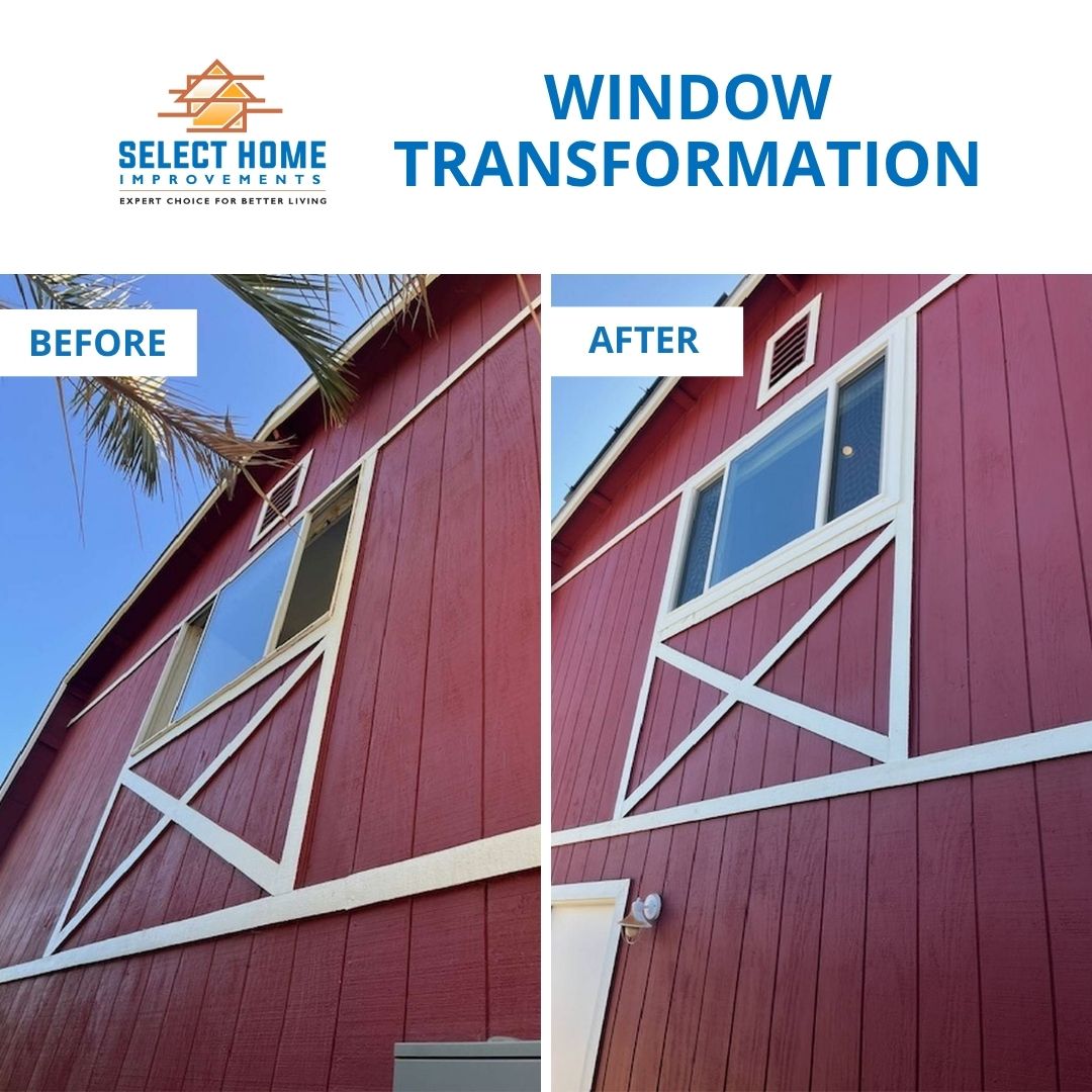 SelectHomeImpr1's tweet image. Check out this beautiful window transformation for a barn-style home in Wildomar, CA! 🏡✨ The new energy-efficient white vinyl windows not only enhance the rustic charm but also improve comfort and reduce energy costs. Visit our website at selecthi.com #selecthi