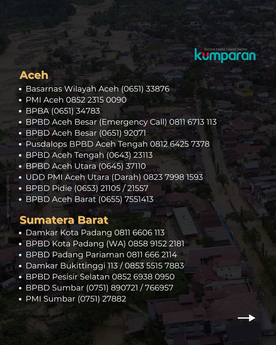kumparan's tweet image. Share konten ini supaya informasi nomor darurat ini bisa sampai ke teman-teman yang membutuhkannya.

#engagement #intcom #am #carousel #PrayForSumatera #infokontakdarurat #info #infoterkini #berita #beritaterkini #bicarafaktalewatberita #kumparan