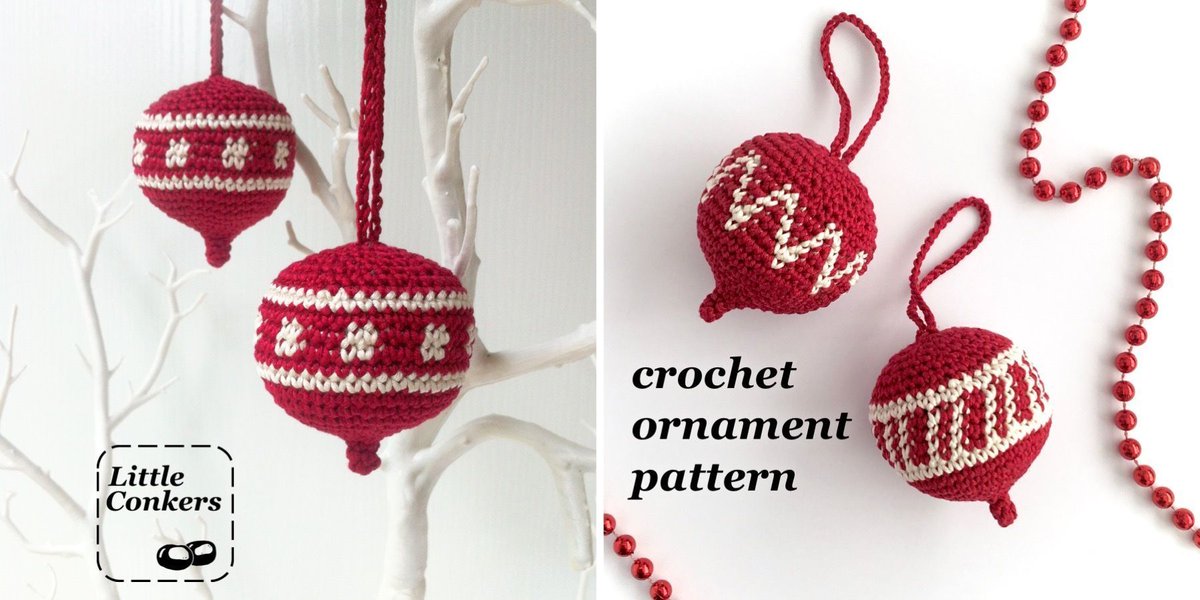 LittleConkers's tweet image. Ornament #crochet pattern - three designs, plus details on how to create your own motifs. 
littleconkers.etsy.com/listing/567958… 
#ChristmasCrochet #CrochetPattern