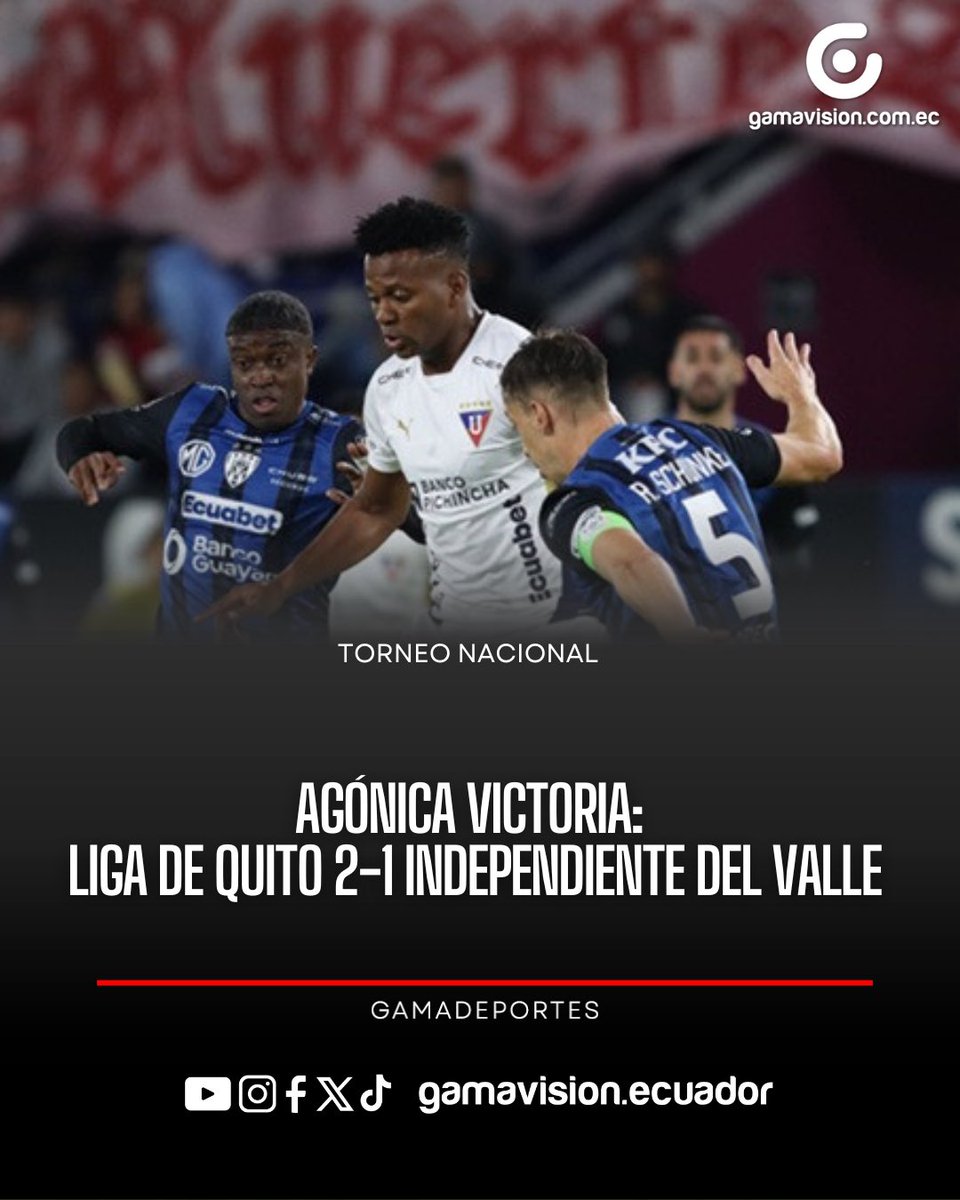 #GamaDeportes | Liga de Quito venció en el agregado a Independiente, 2-1, y le frustra el título, momentáneamente, a ‘Los Rayados’. 
Spinelli abrió el marcador para IDV al 63, mientras que Alvarado igualó al 73’ y el argentino, Alzugaray fue el héroe para ‘Los Albos’ al 90+6.