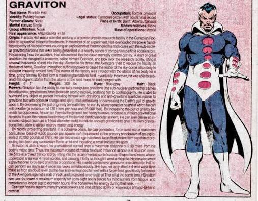 I didn’t realize Graviton was a real Marvel character. I thought he was just a stand-in for the Sentry on Earth’s Mightiest Heroes
