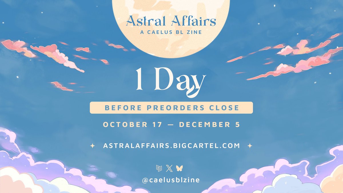 TOMORROW!! WE CLOSE PREORDES TOMORROW!! 

🛒: astralaffairs.bigcartel.com