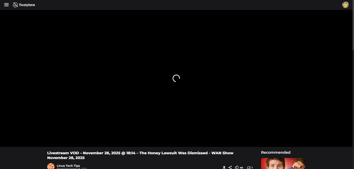 GMatrixDev's tweet photo. AND Floatplane's not working (HLS stream keeps timing out). I'm upset on a friday night man https://t.co/UytsYevmew