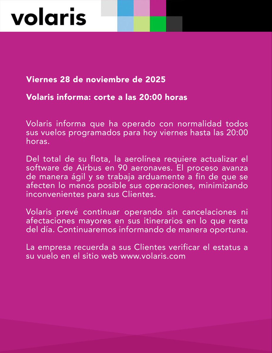 viajaVolaris's tweet photo. #VolarisInforma Actualización sobre la orden precautoria emitida por Airbus https://t.co/tkkkAnYpkJ
