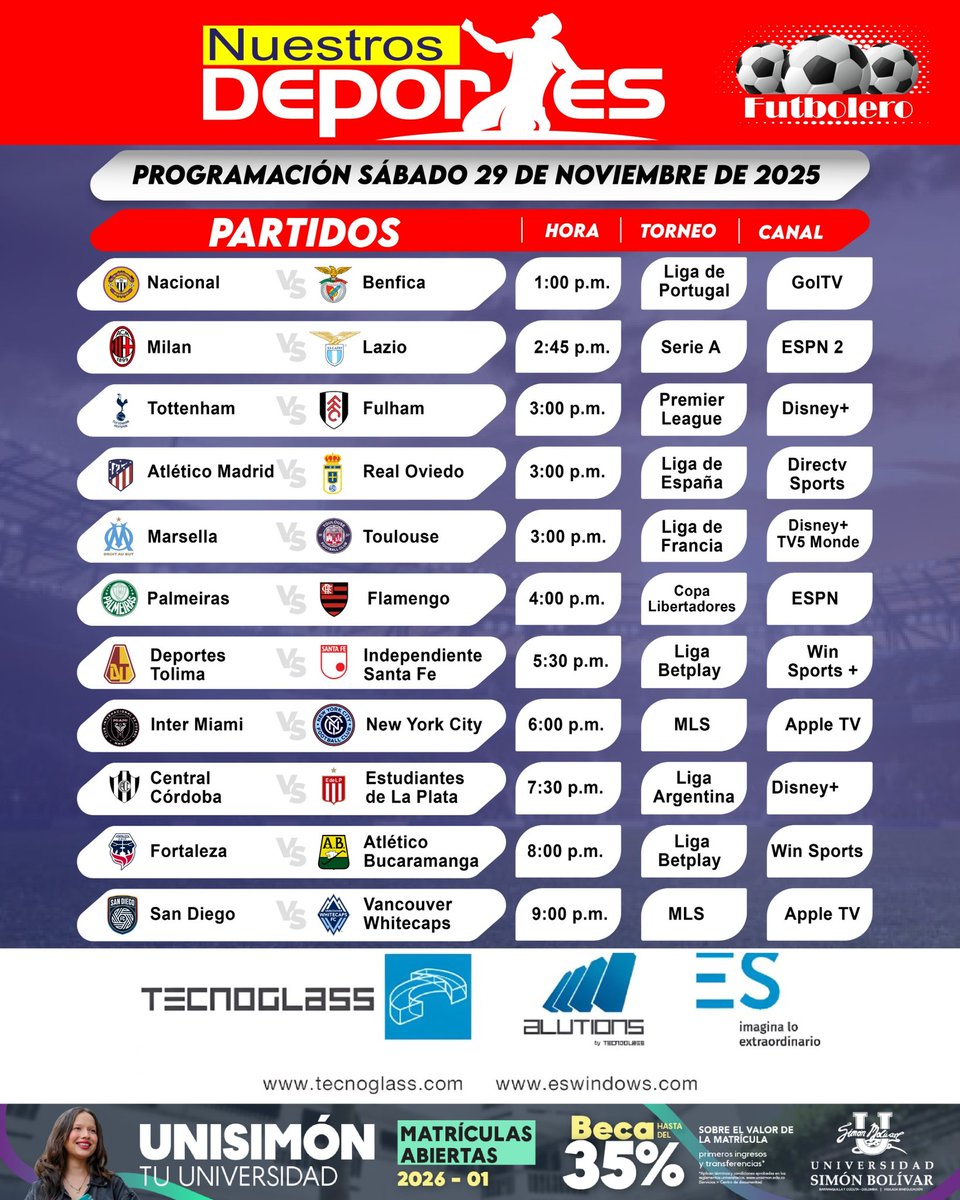 nuestrosdporte2's tweet image. #Programación deportiva del sábado
