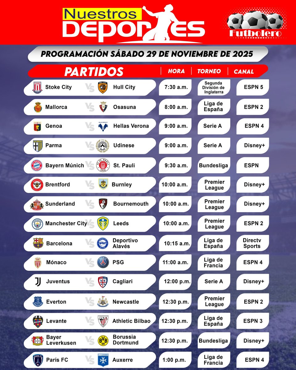 nuestrosdporte2's tweet image. #Programación deportiva del sábado