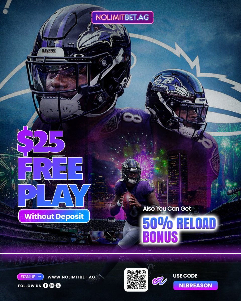 FOR_A_REASONS's tweet photo. Purple lights. Big plays. Bigger wins. ππ
Grab $25 Free Play β No Deposit Needed & 50% Reload Bonus π―
π Claim the offer now:
https://t.co/rikFeDflZb
#NFL #RavensFlock #FootballReels #FreePlayBonus #NoDepositNeeded #ReloadBonus #NoLimitBet #GameDayWins https://t.co/lDrbkr5uuI