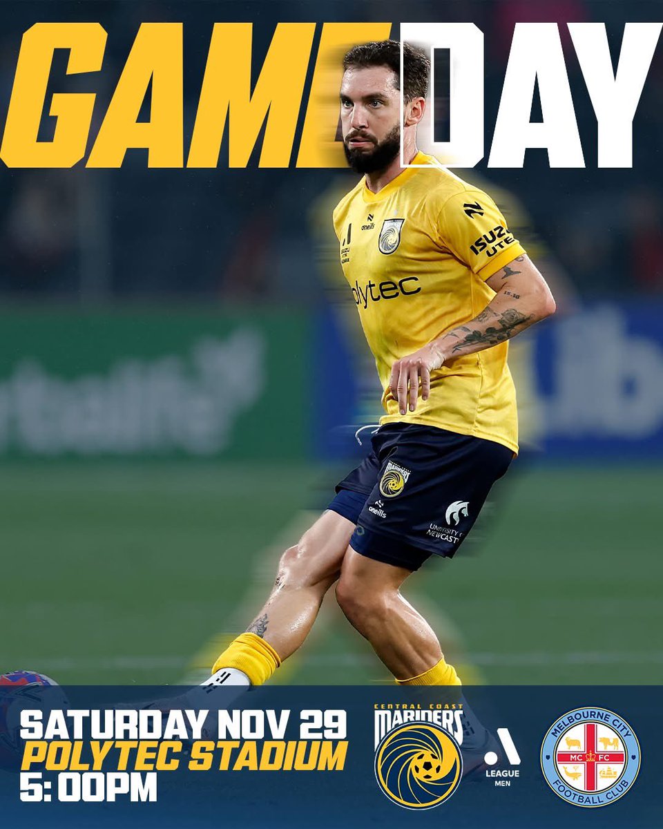 polytecstadium's tweet photo. Come on you Mariners! ⚽️🤩

Another big evening ahead at #OurParadise 🌴 as the mighty @CCMariners return home to take on @MelbourneCity in the Isuzu Ute @aleaguemen.

4pm - Gates open
5pm - Kick-off

#CCMFC #LoveCentralCoast #CreatingTheExperience https://t.co/4vBMpnc6Ge