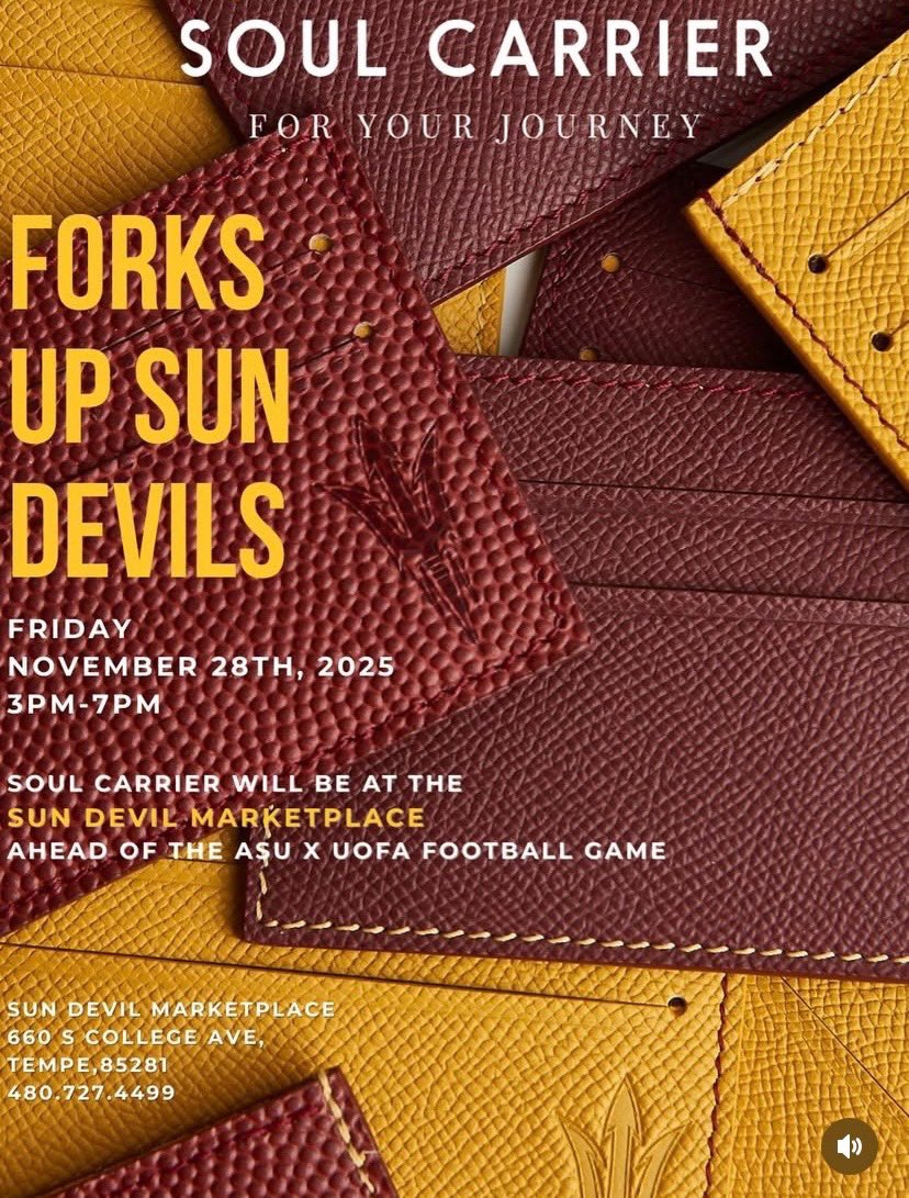 Stop by Sun Devil Marketplace before today’s game and enjoy the <a href="/ASU_Alumni/">ASU Alumni</a> tailgate and check out our pop up shop with Soul Carrier and get some #ASU holiday gifts! 🎁