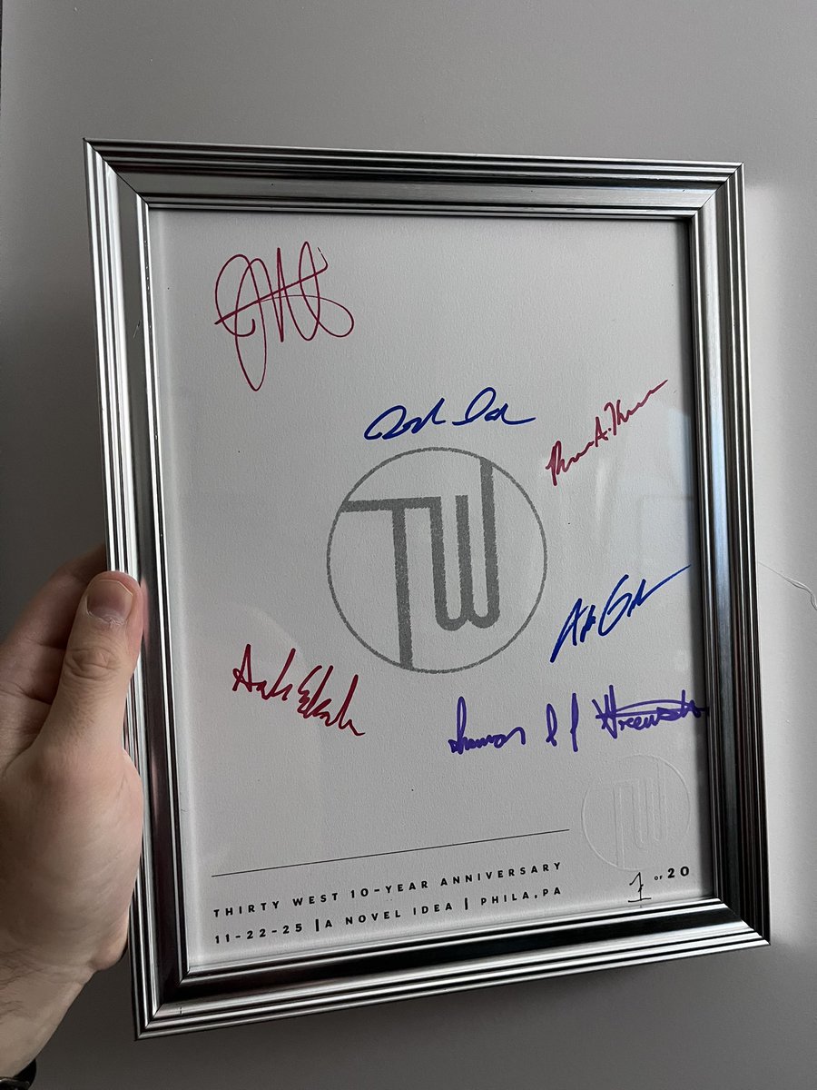 20 limited edition broadsides were printed, embossed, &amp; signed in honor of our 10 year anniversary. Finally got 01/20 framed. It’s gorgeous &amp; unique. You’ll be lucky to possess one.

<a href="/jdalewrites/">Josh Dale</a> <a href="/ShannonFrostGre/">Shannon Frost Greenstein (She/They)</a> <a href="/anotherintro/">anotherintro</a> <a href="/SarahEEdmonds/">Sarah Edmonds</a>