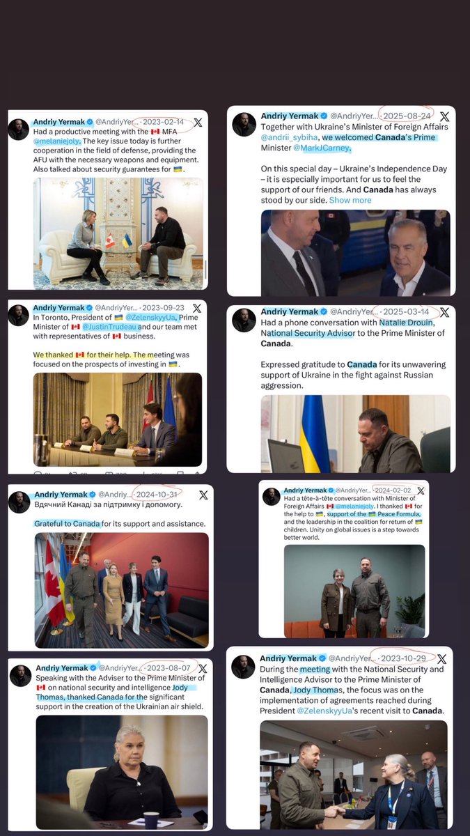 HOLY CRAP 🤯 Andriy YERMAK really infiltrated the LIBERAL team in Canada it seems. Many such meetings. And now he resigned in this Ukraine Corruption case 

Every Canadian should be wondering where our $20 BILLION went 👀