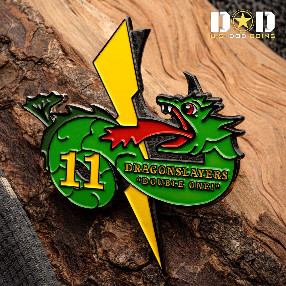 Lightning in the sky, fire in the heart. The 11th Dragonslayers coin pays tribute to warriors who never back down from the fight.

#USDODCoins #ChallengeCoin #MilitaryCoins #Dragonslayers #ArmyStrong #StrikeHard #UnitPride #CustomChallengeCoin #MissionReady #TacticalDesign #USDOD