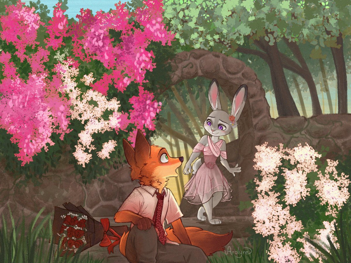 I haven't seen #Zootopia2 yet, but I have this art I wanted to show you! Nick and Judy on their date :3 #Zootopia! I hope ya like it! <3