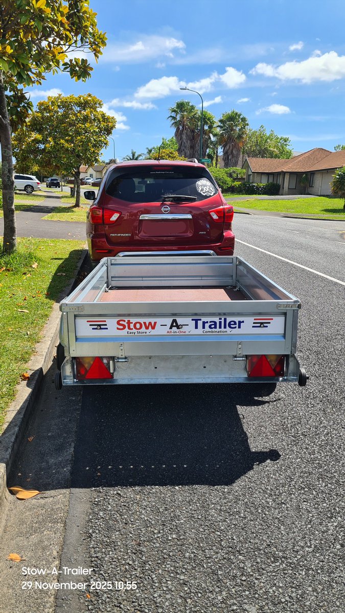 Stow_A_Trailer's tweet photo. A local customer came this morning to collect his new Stow-A-Trailer with spare wheel and holder.  Will be busy being used mostly for camping trips ! Enjoy )) https://t.co/DqzRaPu4Qa