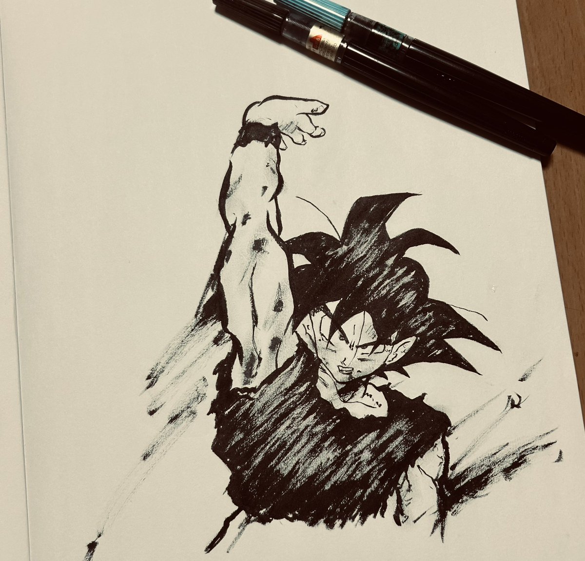 ペン画 オリジナル ペン画】『大好きなブランコ』（パンダの絵画） | 絵画とオリジナル