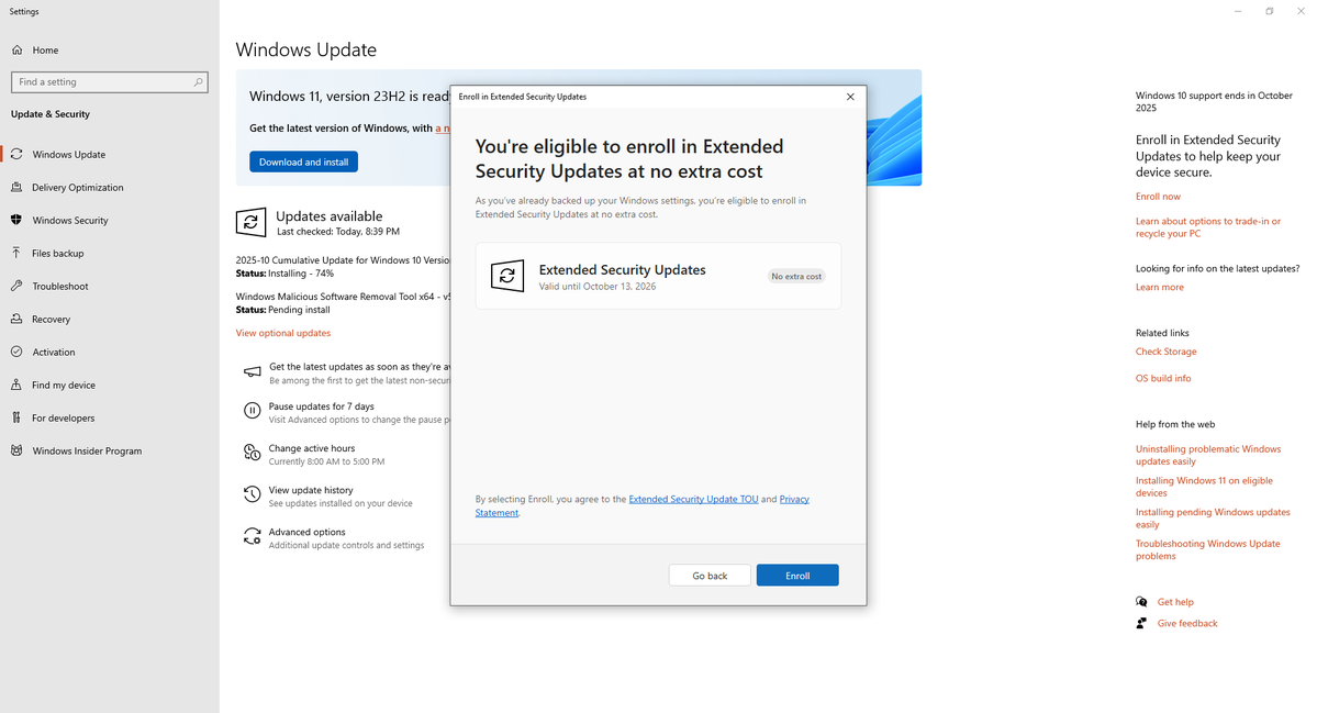 SOdJobs's tweet image. Looks like I&apos;ve made the right choice after all to extend Win 10 support till at least October of next year. 

Dunno what&apos;s gonna happens next until next year tho lol 😅