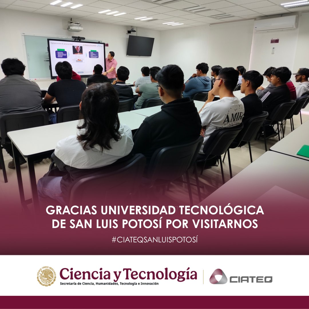 Recibimos a estudiantes de laUniversidad Tecnológica de San Luis Potosí  en CIATEQ Unidad San Luis Potosí, donde conocieron nuestras capacidades, proyectos y tecnología aplicada. ¡Gracias por su visita! ✨
#CIATEQ #UTSLP #Innovación #Ingeniería