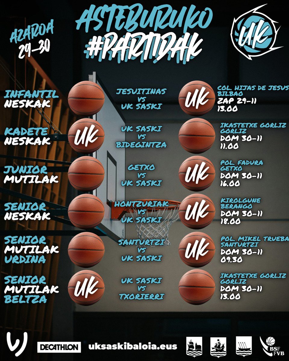 🏀 Asteburuko partidak 🏀