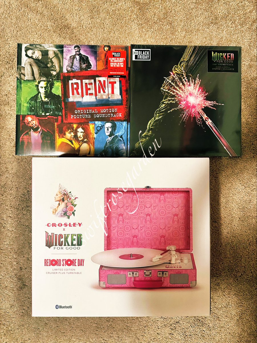 swiftrosegarden's tweet image. Pretty Wicked RSD Black Friday Haul 🩷💚

I also picked up RENT 

#RSDBlackFriday #Wicked #WickedForGood