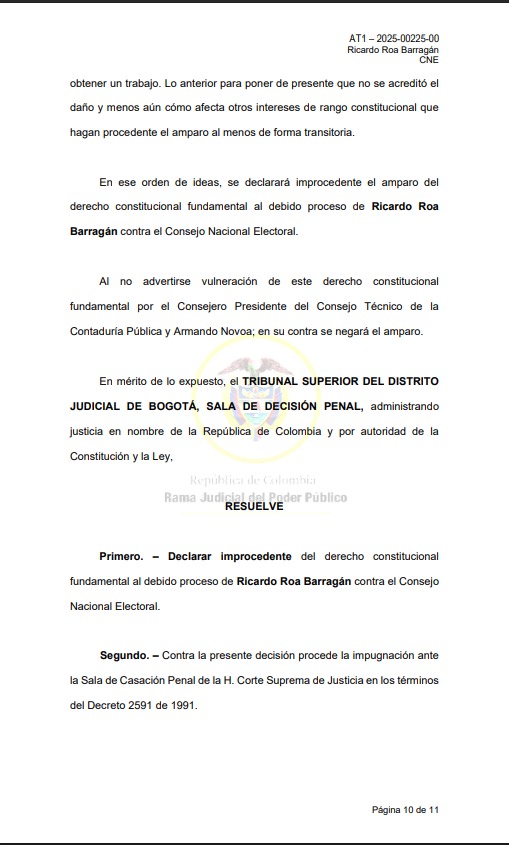 UltimaHoraCR's tweet photo. #JUDICAL | El Tribunal Superior de Bogotá declaró improcedente una tutela que el presidente de Ecopetrol, Ricardo Roa (@ricroabar) interpuso contra el @CNE_COLOMBIA por una supuesta vulneración al debido proceso tras la sanción que se le impuso a la campaña Petro 2022, por violación de topes
@andresGgaitan

Vía https://t.co/v2vIVVHFXe