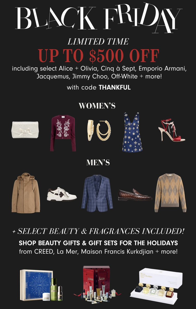 Shop the link to save code THANKFUL nmg.sh/RjwqdsJyw3 #neimanmarcus #BlackFriday #sale #MAMA2025 #RalphLaurenTH #fashion #jewelry #BEAUTRIUM14th #beauty #shop #Thanksgiving #Thankful #x
