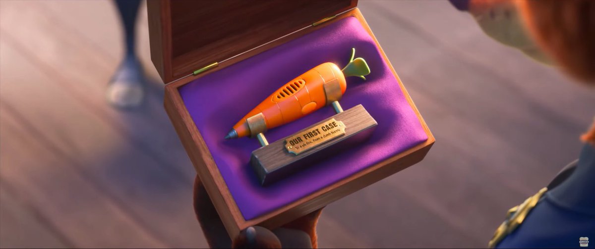 Crash_Wiley's tweet photo. #Zootopia2
The way the give the carrot back to each other at the end of the 2 films 

Judy called herself a dumb bunny as a way to show Nick that's she's changed

Nick does the same with calling himself an Emotional Support Animal, noting to her that he's changed too 😭 https://t.co/hdVla5YJ7I