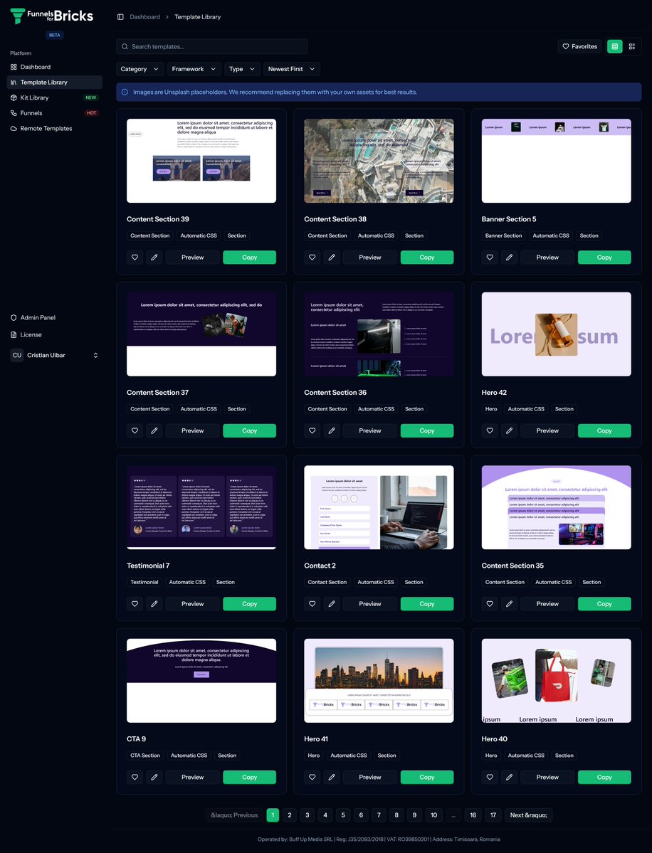 cristianuibar's tweet image. funnelsforbricks.com

Conversion-focused template library for Bricks Builder.