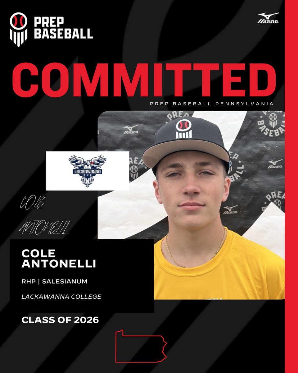 PrepBaseballPA's tweet image. 🚨Commitment Watch🚨

2026 RHP Cole Antonelli (Salesianum) has committed to Lackawanna College

✅ 2025 PA State Games
✅ 2024 PA State Games

👤 loom.ly/EmXf9QY

#congrats #committed