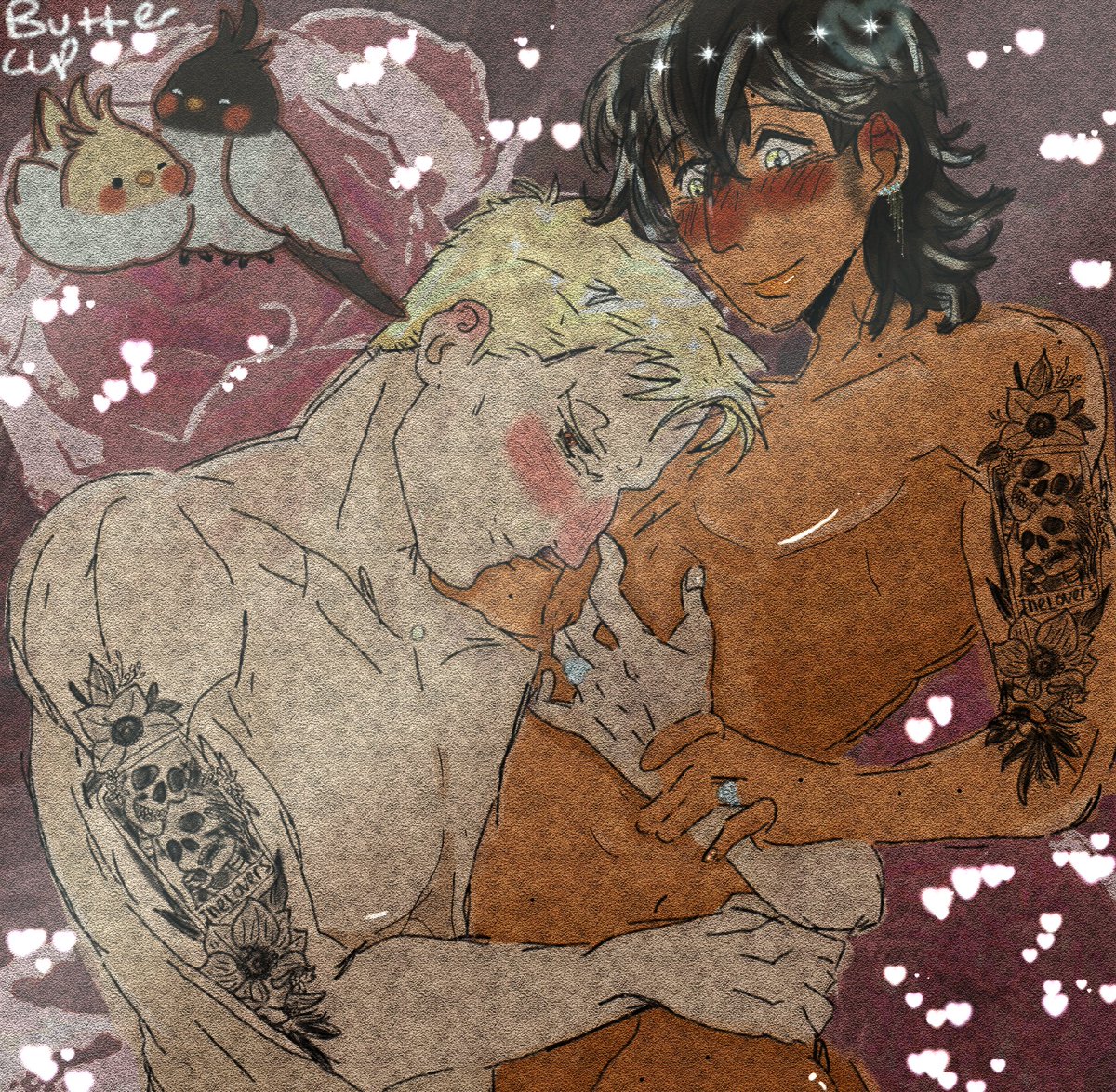 Buttercupbonk's tweet image. I wanted to do timeskip intimate Reibert I worked hard on this I made some mistakes since I&apos;m a beginner in digital don&apos;t attack me I spent ten plus hours on this I&apos;m really happy with how it turned out though! I hope the community of Reibert accepts my humble drawing 🩵 #Reibert