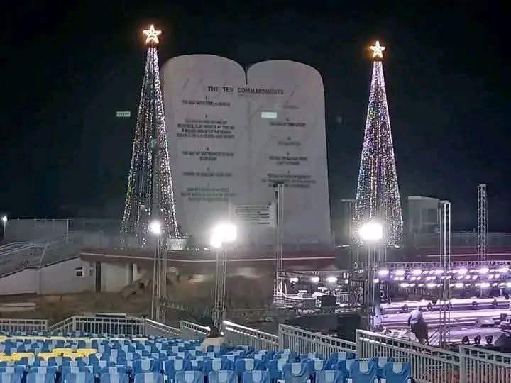 DrCroc28's tweet photo. The City of Jos is so beautiful, one of the largest monuments of Ten Commandments Stone constructed by the State of Israel in the Plateaux. 

The African Jerusalem 🇳🇬🇳🇬 https://t.co/Xjve7E9rQC