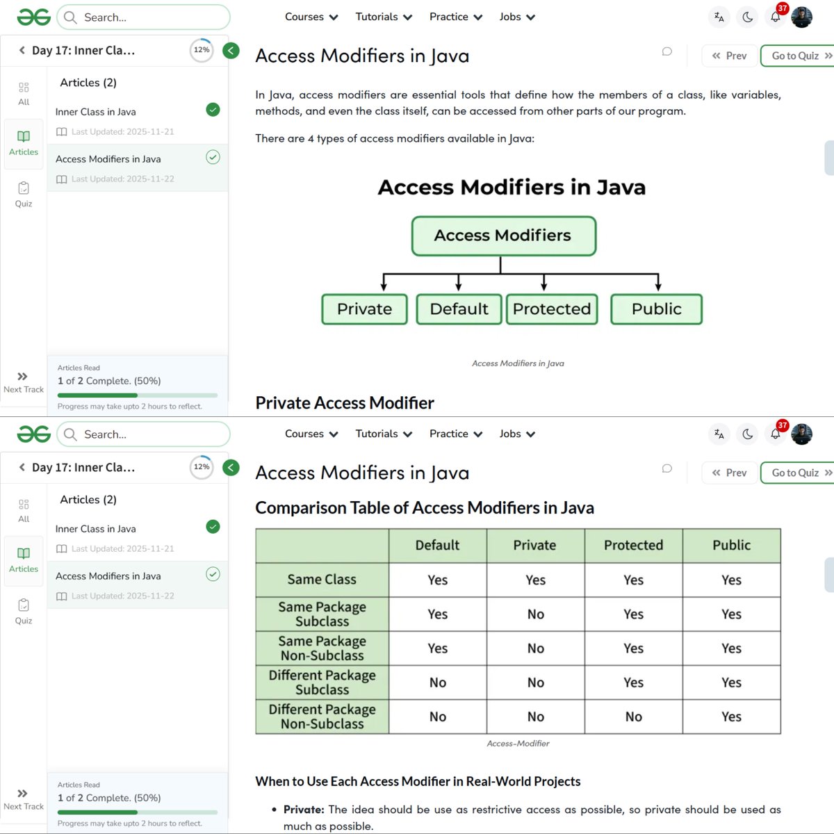 amanhaidry's tweet image. #Java from @geeksforgeeks 🚀
✅Inner Class
✅Access Modifiers
✅Final Keyword
✅Object Class
✅Interface
✅Functional Interface

#365DaysOfCode #JavaDev #GeeksforGeeks #gfg #nationskillup #skillupwithgfg #365DaysOfCoding