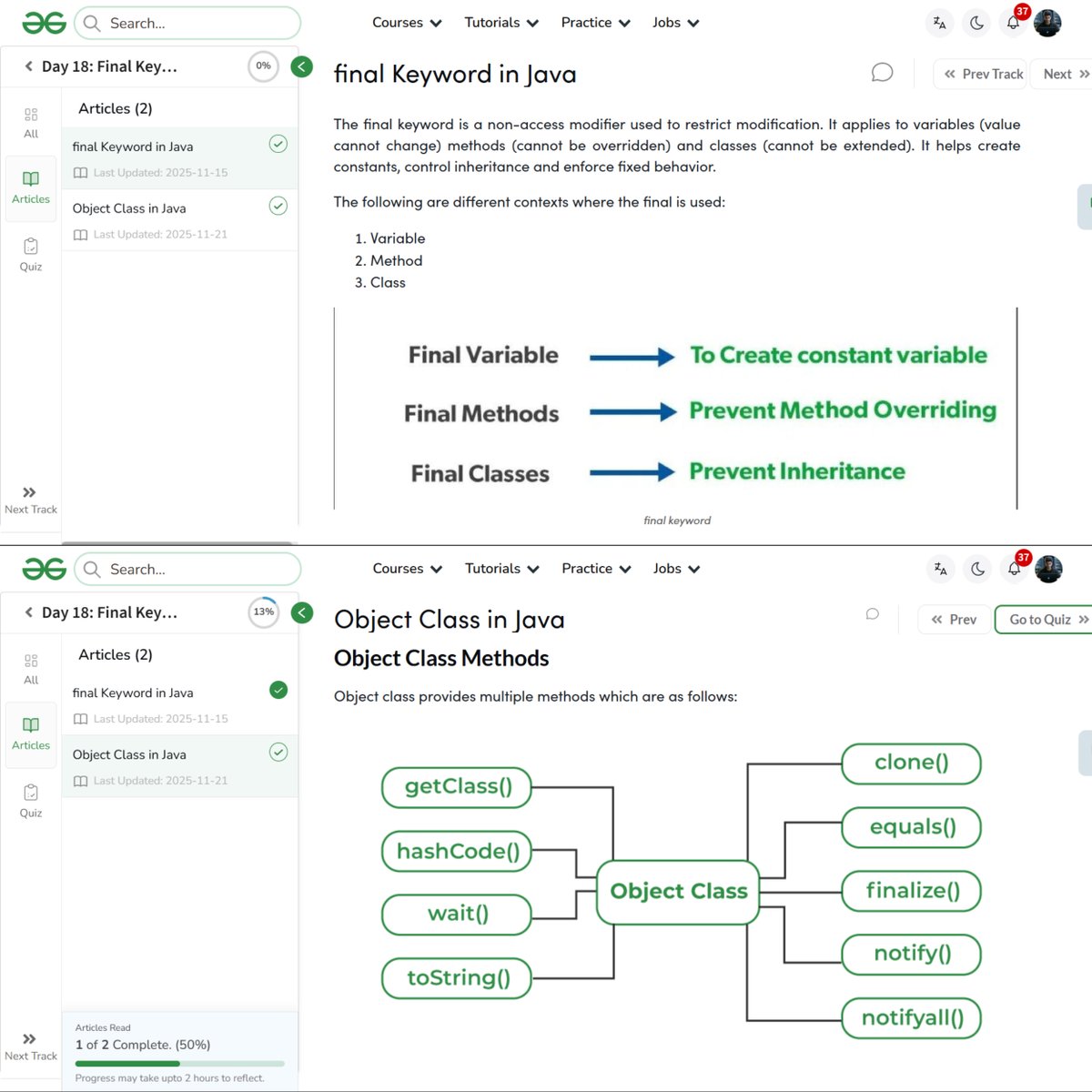 amanhaidry's tweet image. #Java from @geeksforgeeks 🚀
✅Inner Class
✅Access Modifiers
✅Final Keyword
✅Object Class
✅Interface
✅Functional Interface

#365DaysOfCode #JavaDev #GeeksforGeeks #gfg #nationskillup #skillupwithgfg #365DaysOfCoding