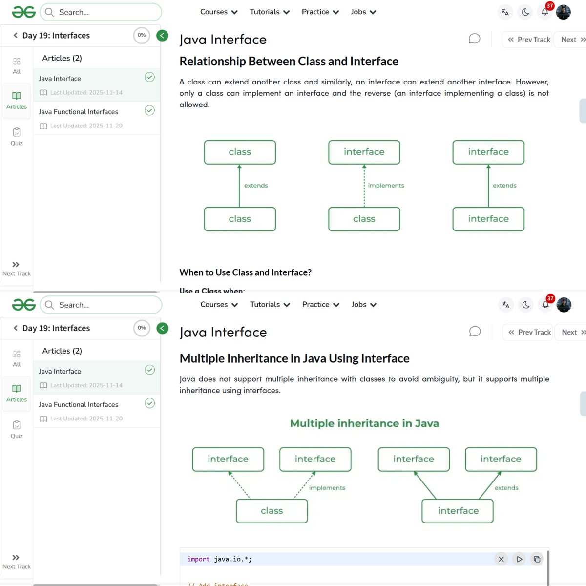 amanhaidry's tweet image. #Java from @geeksforgeeks 🚀
✅Inner Class
✅Access Modifiers
✅Final Keyword
✅Object Class
✅Interface
✅Functional Interface

#365DaysOfCode #JavaDev #GeeksforGeeks #gfg #nationskillup #skillupwithgfg #365DaysOfCoding