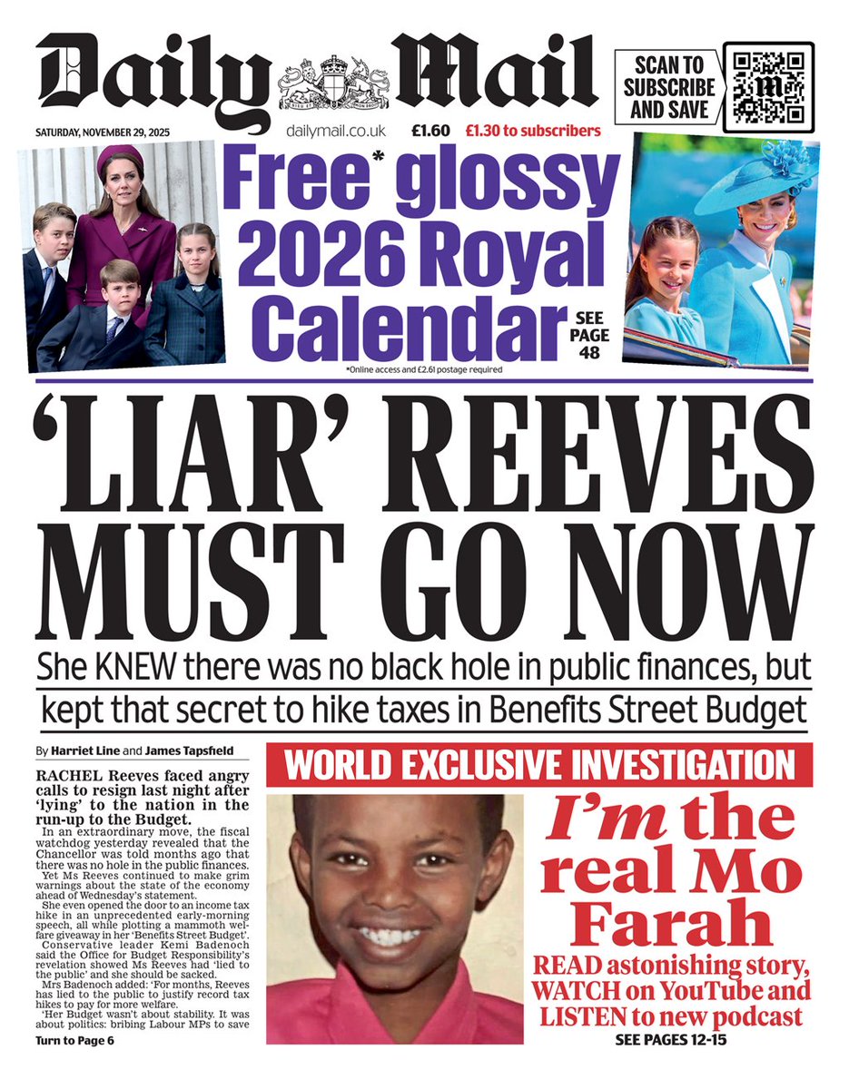 Rachel Reeves was questioned over claims she was an economist at the Bank of England...

There were questions over her expenses at HBOS...

Now she's accused of lying about the fake black hole that fuelled the biggest tax burden in history 

When is enough, enough?