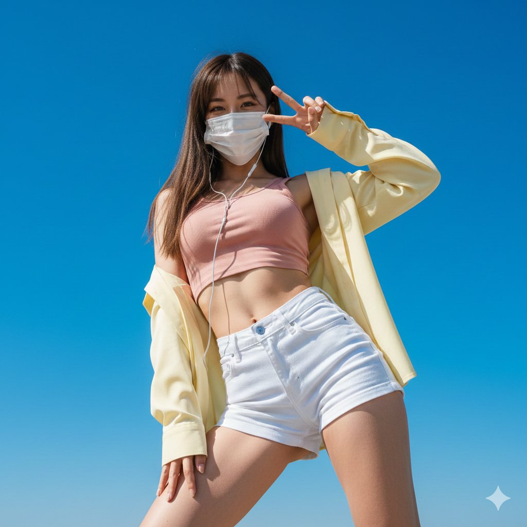 Dynamic low angle selfie