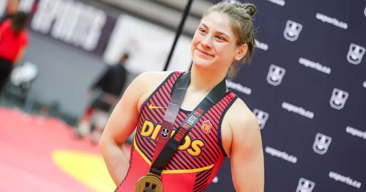 UCalgary's tweet image. Gabriela Cross named the Dinos&apos; Top Female Academic All-Canadian for achievements on wrestling mat, but also for her resilience, discipline and heart bit.ly/4piTHa4 @UCDinos
