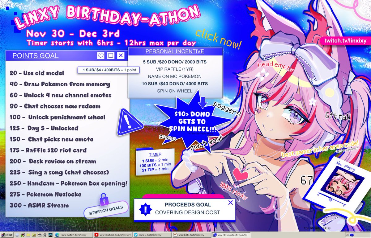Hi everyone! 
Going to be celebrating my birthday stream soon.
Ik I'm a little late but hope to see you all there! (✿◡‿◡)