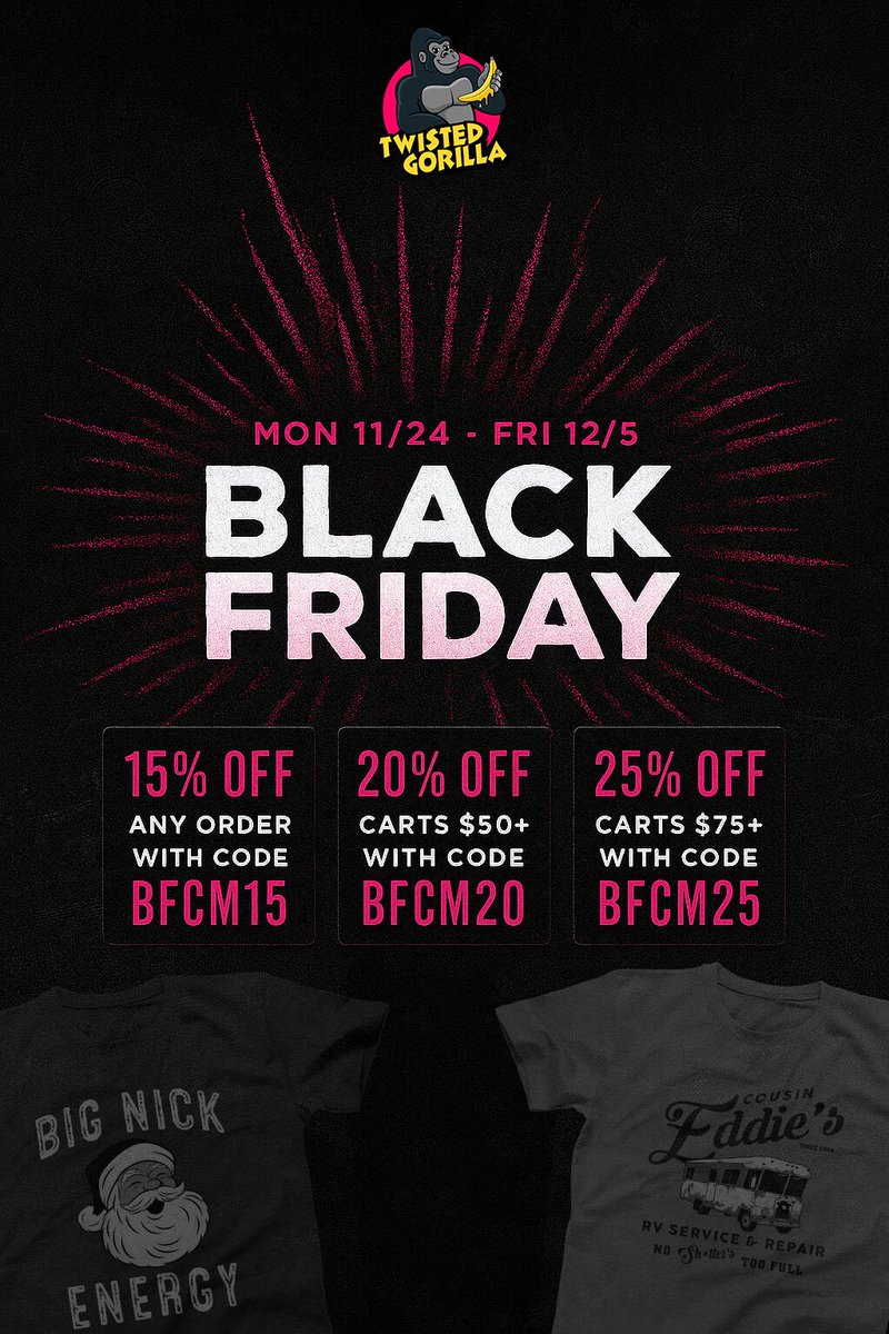 Our Black Friday sale is live! 🛍️🛒

Get all the deals here: twistedgorilla.com