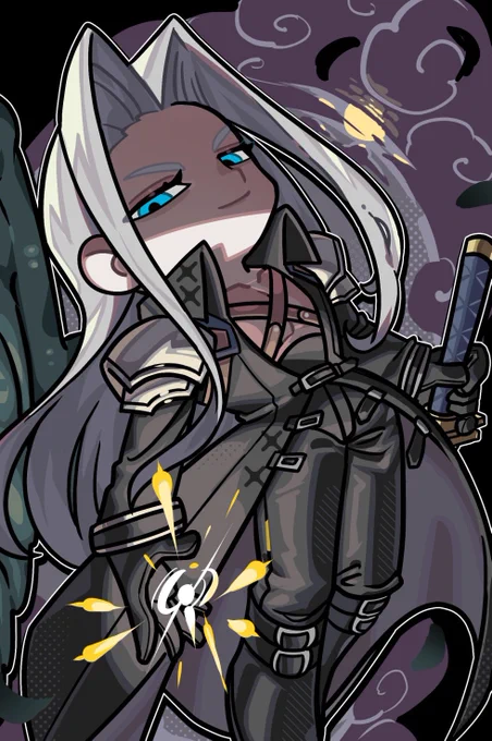 太い線のイラストなんかは、装飾をしっかり描くと黒が密集しすぎて見づらいということが起きたりするから、細部の模様は塗りのみとか、外の輪郭は黒、内側は色変えを意識して法則性を持たせつつも黒が少なすぎると逆にふんわりとした絵になるから例外でここは黒のままとか