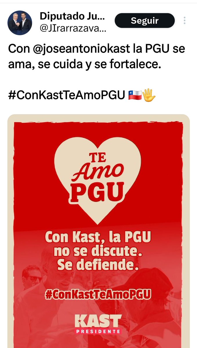 Y de donde con tanto amor si votaste en contra <a href="/JIrarrazavalR/">Diputado Juan Irarrázaval 🖐️🇨🇱</a>, indecente!!!