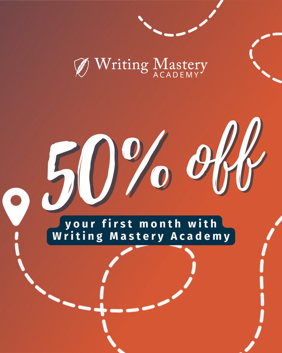 If you're looking for deals today, we have one for you!

Did you know we have 13 full classes in our Writing Mastery Academy? Learn how to fast draft your novel, revise, brainstorm, and everything in between. And we're offering 50% your first month!

In short, $14.50 for 13