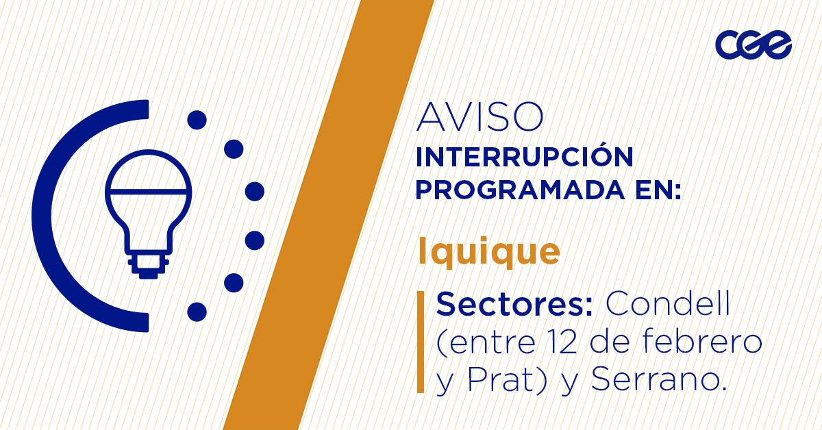 CGE_Clientes's tweet image. Para mejorar la calidad del suministro de nuestros clientes de #Iquique, este lunes, entre 08:30 y 14:30 horas, se realizará una #InterrupciónProgramada (sectores en la imagen 👇) debido a trabajos de mejoras. Recuerda desconectar tus artefactos 🔌