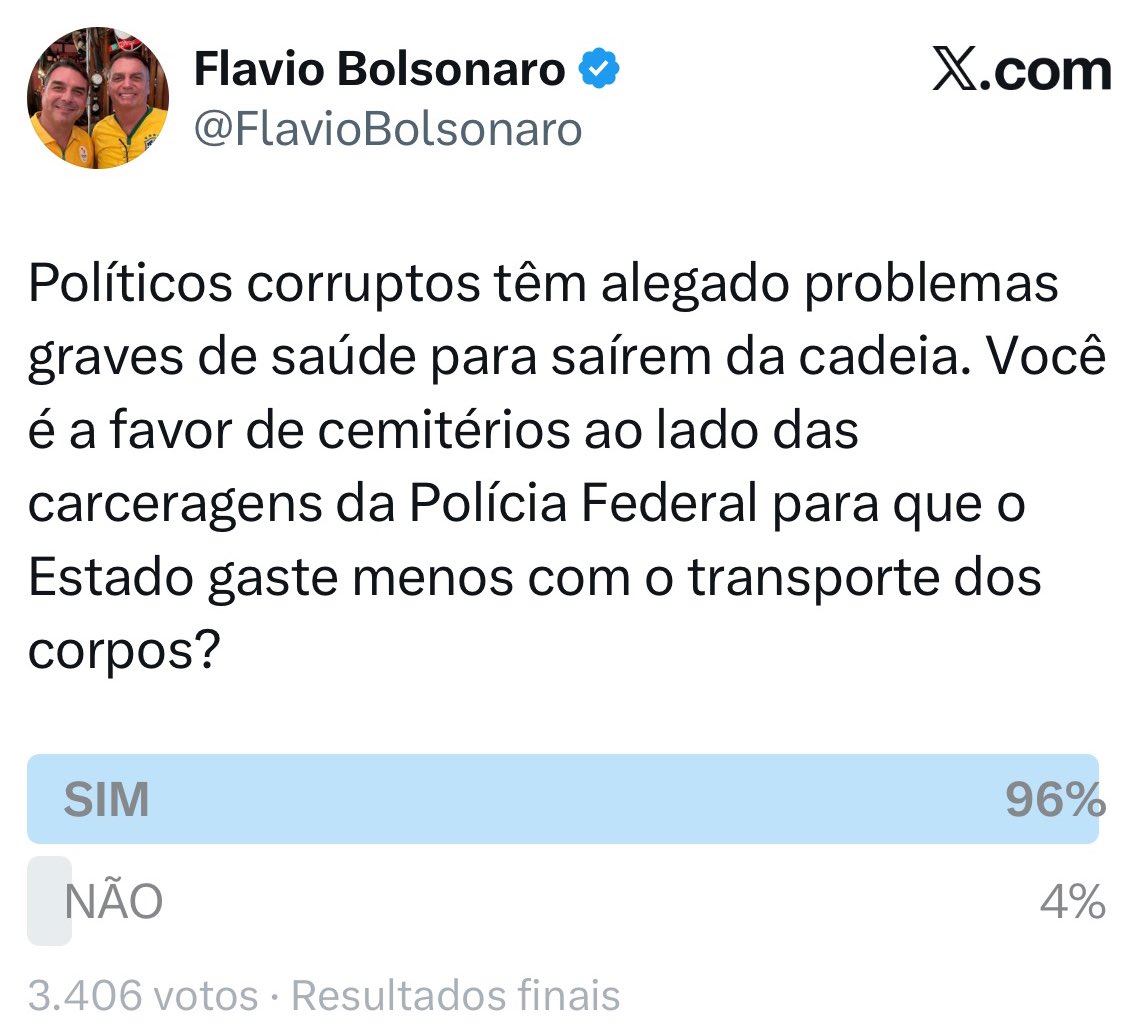 Se depender do Flávio, Bolsonaro será enterrado ao lado da sede da PF