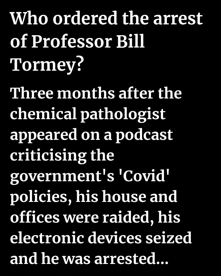 We need to find out who exactly ordered the arrest of Professor Bill Tormey as a matter of grave public concern? 

Link below ⤵️