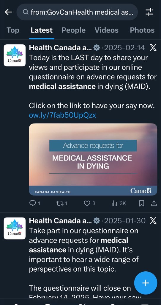 weblandian's tweet image. Sixth Annual Report on Medical Assistance in Dying (#MAiD) in Canada

(2024 Statistics)
Published: Nov 28, 2025

canada.ca/en/health-cana…