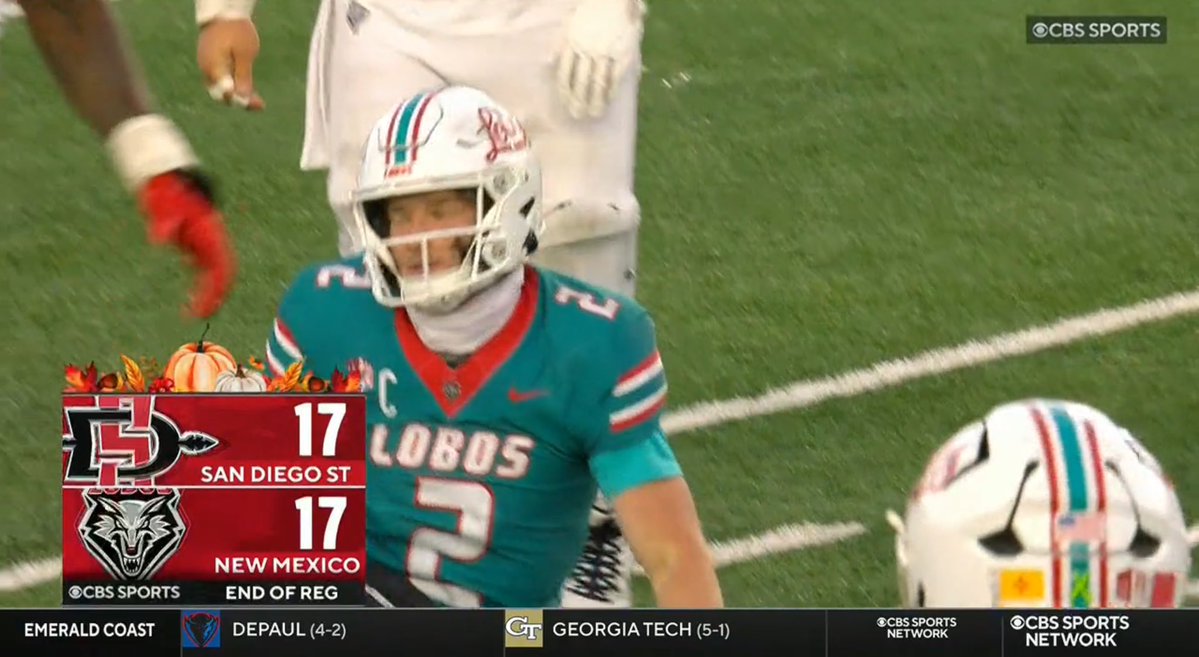 _LiveCFBPortal's tweet image. End of Regulation | @AztecFB 17-17 @UNMLoboFB. #AztecFAST #GoLobos #CollegeFootball