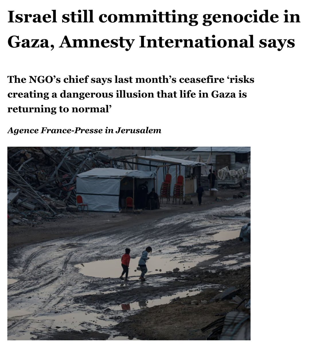 dimitrilascaris's tweet image. Amnesty International's secretary general, Agnès Callamard:

“The ceasefire risks creating a dangerous illusion that life in Gaza is returning to normal. But while Israeli authorities and forces have reduced the scale of their attacks and allowed limited amounts of humanitarian…